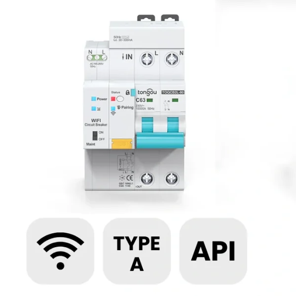 Din Rail RCBO Smart Circuit Breaker 2P WiFi