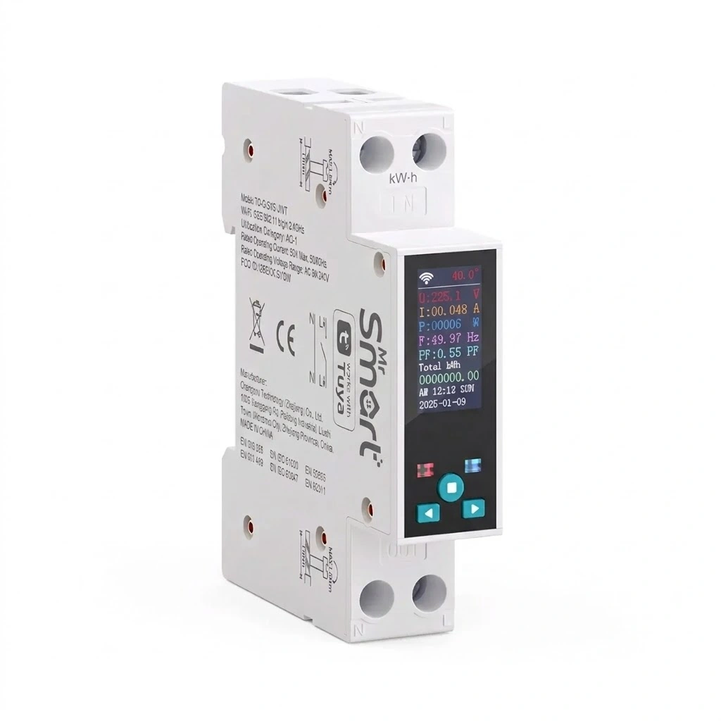 Single Phase Din Rail Tuya Wi-Fi Smart Meter 50A