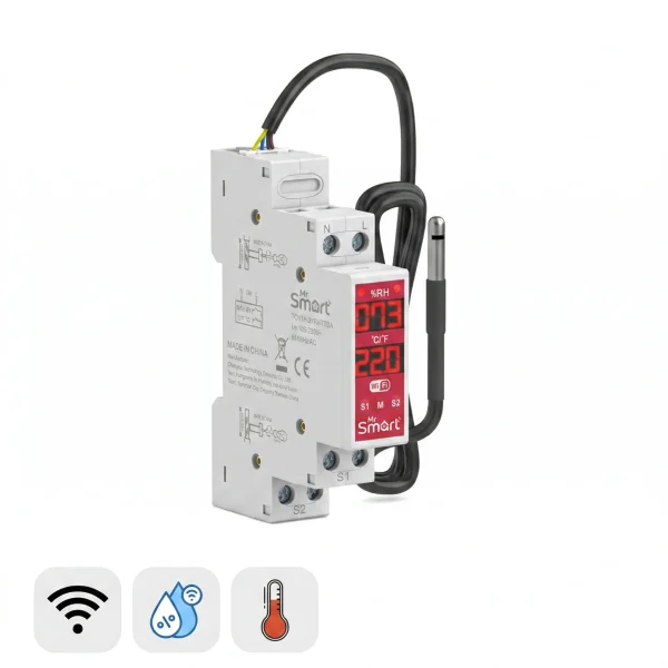 Wi-Fi Tuya Smart Life DIN Rail Temperature / Humidity Sensor TOVTH