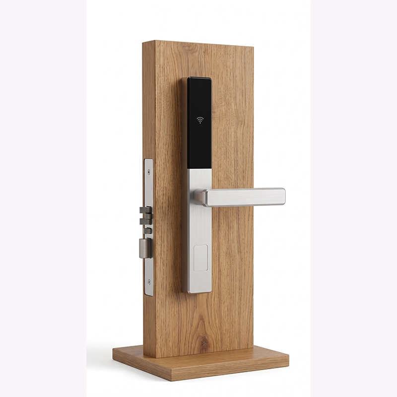 Aurvex Prestige Hotel Smart Lock WC-6891, Silver CNC Aluminium with Black Accent Details, CNC Aluminium Body, Mifare S50 RFID Card Technology