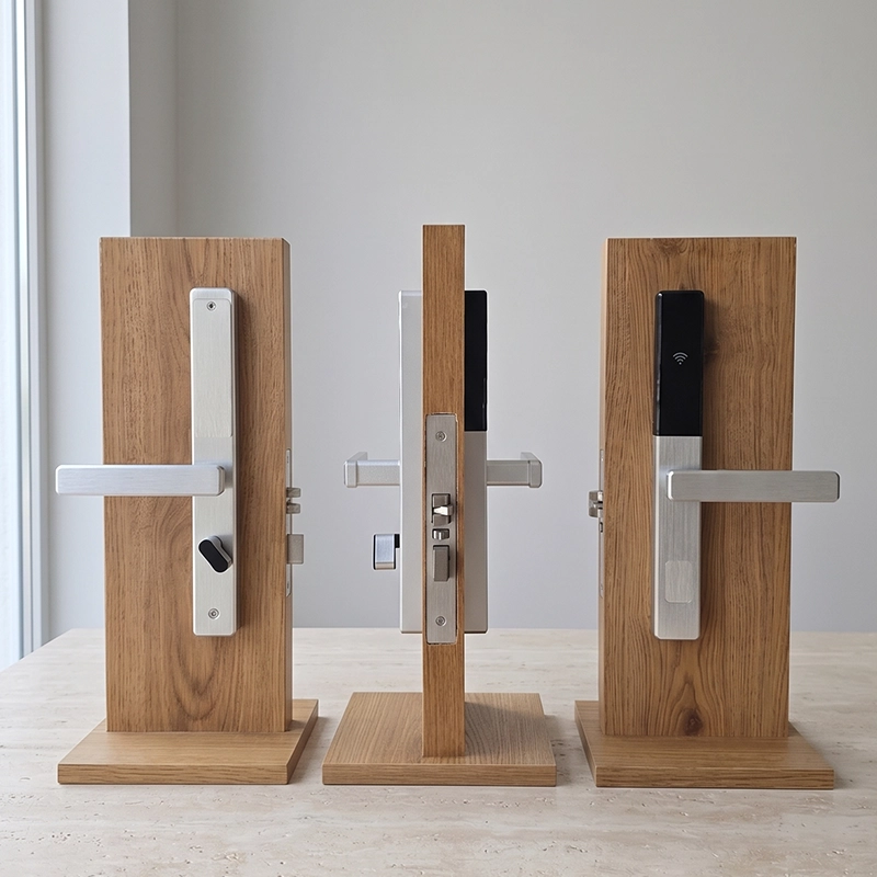 Aurvex Prestige Hotel Smart Lock WC-6891, Silver CNC Aluminium with Black Accent Details, CNC Aluminium Body, Mifare S50 RFID Card Technology - Image 3