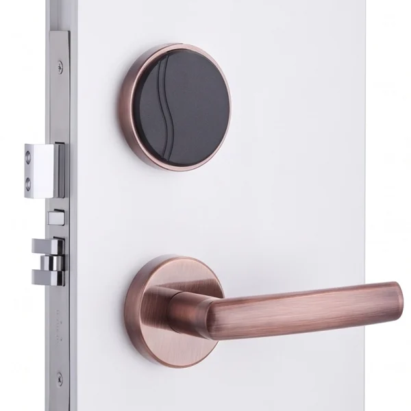 Elovia Signature Hotel Smart Lock WC-6905, Rose Bronze Premium Finish, Ultra Minimal Design, SUS304 2mm Stainless Steel, Mifare S50 Access System