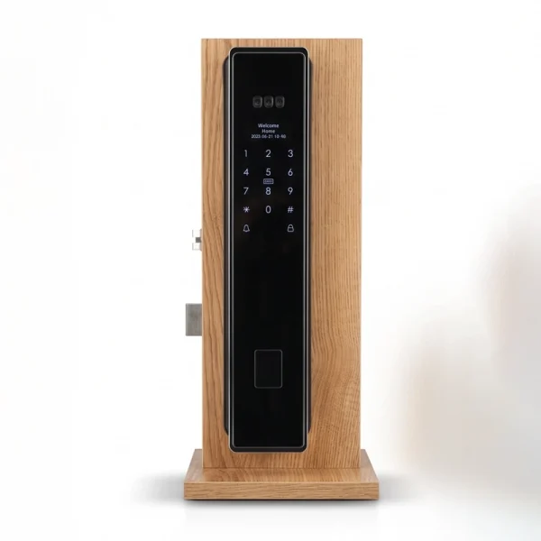 Aurionex Signature Smart Villa Lock WC-6915, Black Glass Aluminium Frame Design, Full Biometric Access System, Smart Life WiFi, Mifare + PIN + Fingerprint + Face + Palm Unlock, 5000mAh Battery