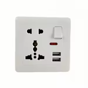 Velin Classic Socket 5 Hole + 2 USB WC-6965, White Finish, Minimalist Smart Power Outlet Design