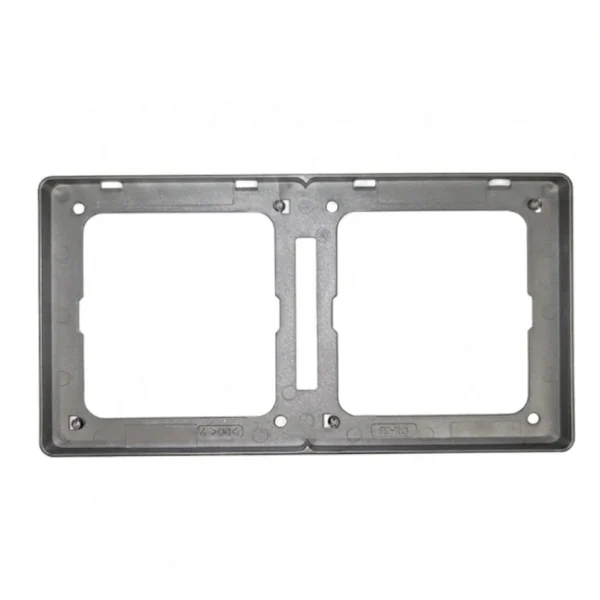 Velin Classic 2-Gang Frame WC-6996, Dark Grey Finish, Modular Socket Frame, Minimalist Wall Mount Design