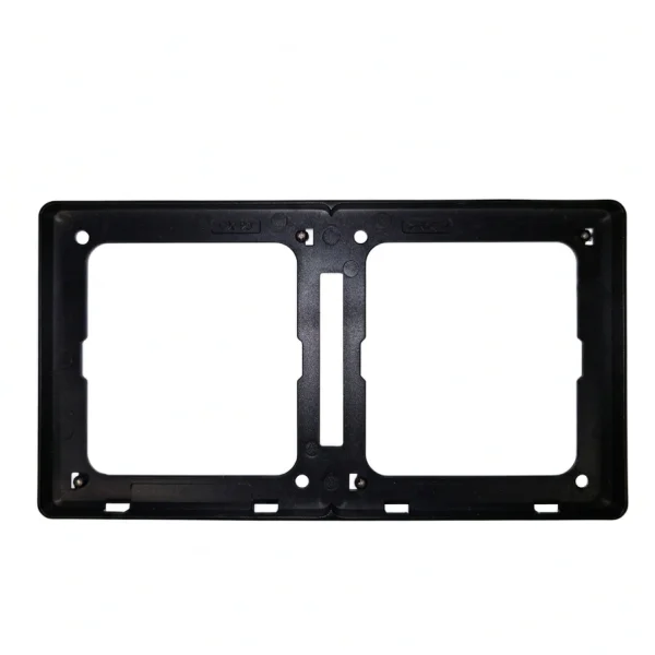 Velin Classic 2-Gang Frame WC-6997, Matte Black Finish, Modular Socket Frame, Minimalist Wall Mount Design