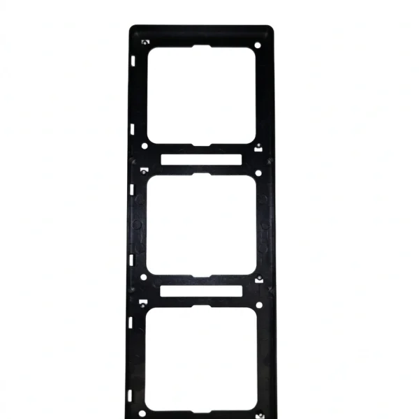 Velin Classic 3-Gang Frame WC-6998, Dark Grey Finish, Modular Socket Frame, Minimalist Wall Mount Design