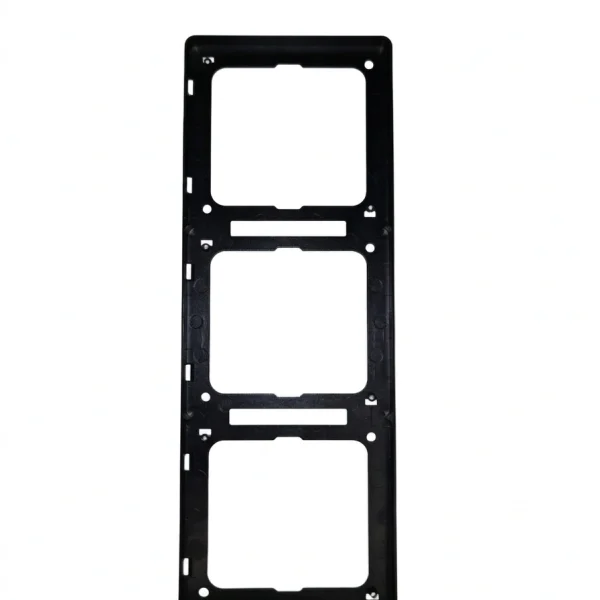 Velin Classic 3-Gang Frame WC-6999, Dark Grey Finish, Modular Socket Frame, Minimalist Wall Mount Design