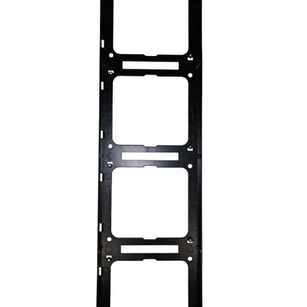 Velin Classic 4-Gang Frame WC-7200, Matte Black Finish, Modular Socket Frame, Minimalist Wall Mount Design