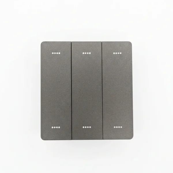 Velin Classic 6-Channel Light Switch WC-6964, Dark Grey Finish, Non-Touch Mechanical Control, Minimalist Smart Home Design